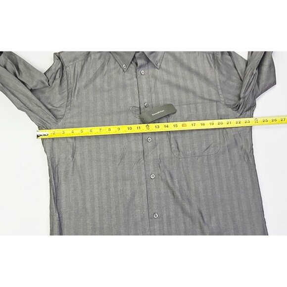 Ermenegildo Zegan Medium Mens Charcoal Gray Button Down Long Sleeve Shirt NWT - Picture 3 of 11